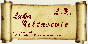Luka Miltašević vizit kartica